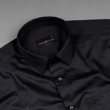 Black Premium Satin Men's Formal Shirt