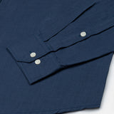 Bellmont Navy Blue Plain Luxurious Linen Button Down Shirt