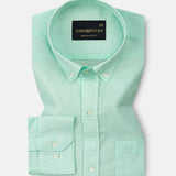 Bellmont Mint Green Plain Luxurious Linen Button Down Shirt