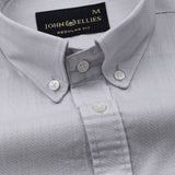 Bellmont Silver Plain Luxurious Linen Button Down Shirt