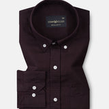 Bellmont Wine Plain Luxurious Linen Button Down Shirt