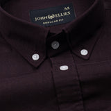 Bellmont Wine Plain Luxurious Linen Button Down Shirt
