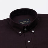 Bellmont Wine Plain Luxurious Linen Button Down Shirt
