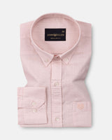 Bellmont Peach Plain Luxurious Linen Button Down Shirt