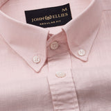 Bellmont Peach Plain Luxurious Linen Button Down Shirt