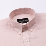 Bellmont Peach Plain Luxurious Linen Button Down Shirt