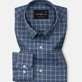Siena Steel Blue Check Cotton Shirt