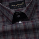 Siena Tan & Maroon Check Cotton Shirt