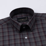 Siena Tan & Maroon Check Cotton Shirt