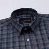 Siena Teal & Grey Check Cotton Shirt