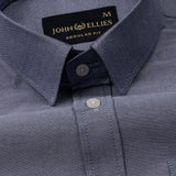 Vicenza Navy Blue Plain Oxford Cotton Shirt