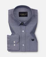 Vicenza Navy Blue Plain Oxford Cotton Shirt