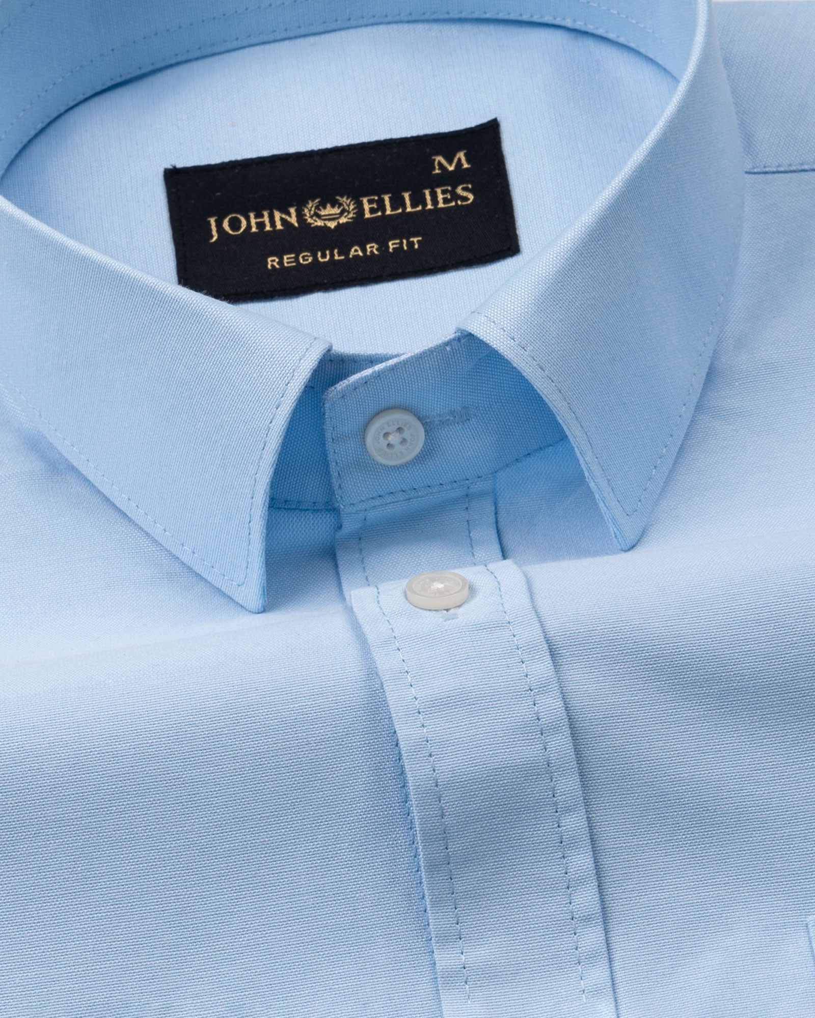 Vicenza Sky Blue Plain Oxford Cotton Shirt - John Ellies