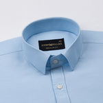 Vicenza Sky Blue Plain Oxford Cotton Shirt - John Ellies