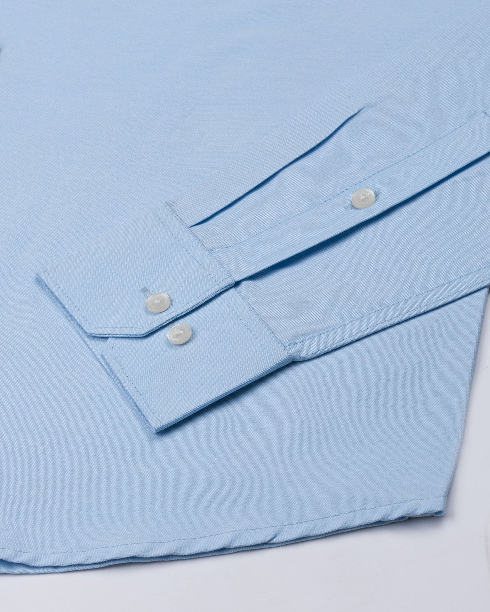 Vicenza Sky Blue Plain Oxford Cotton Shirt - John Ellies