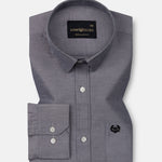 Vicenza Jet Black Plain Oxford Cotton Shirt - John Ellies
