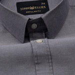 Vicenza Jet Black Plain Oxford Cotton Shirt - John Ellies