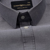 Vicenza Jet Black Plain Oxford Cotton Shirt - John Ellies