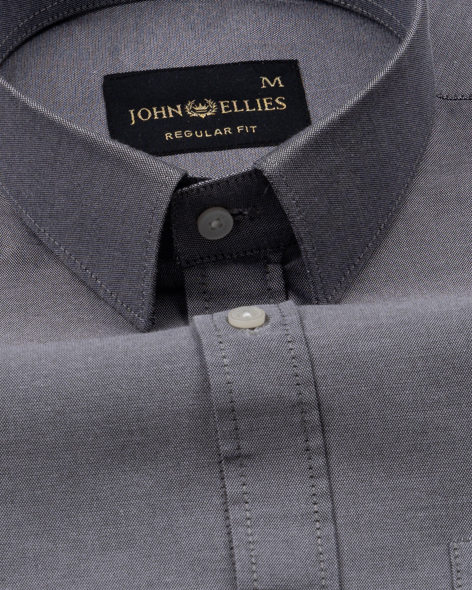 Vicenza Jet Black Plain Oxford Cotton Shirt - John Ellies
