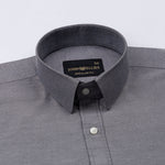 Vicenza Jet Black Plain Oxford Cotton Shirt - John Ellies