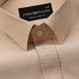 Vicenza Sand Beige Plain Oxford Cotton Shirt