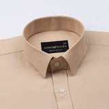Vicenza Sand Beige Plain Oxford Cotton Shirt