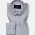 Vicenza Silver Plain Oxford Cotton Shirt - John Ellies