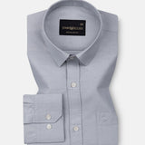 Vicenza Silver Plain Oxford Cotton Shirt - John Ellies