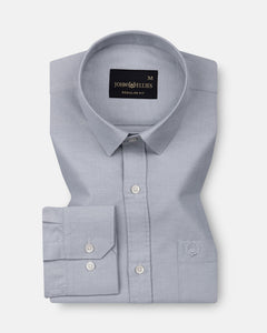 Vicenza Silver Plain Oxford Cotton Shirt - John Ellies