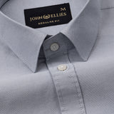 Vicenza Silver Plain Oxford Cotton Shirt - John Ellies