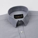 Vicenza Silver Plain Oxford Cotton Shirt - John Ellies
