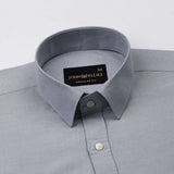 Vicenza Silver Plain Oxford Cotton Shirt - John Ellies