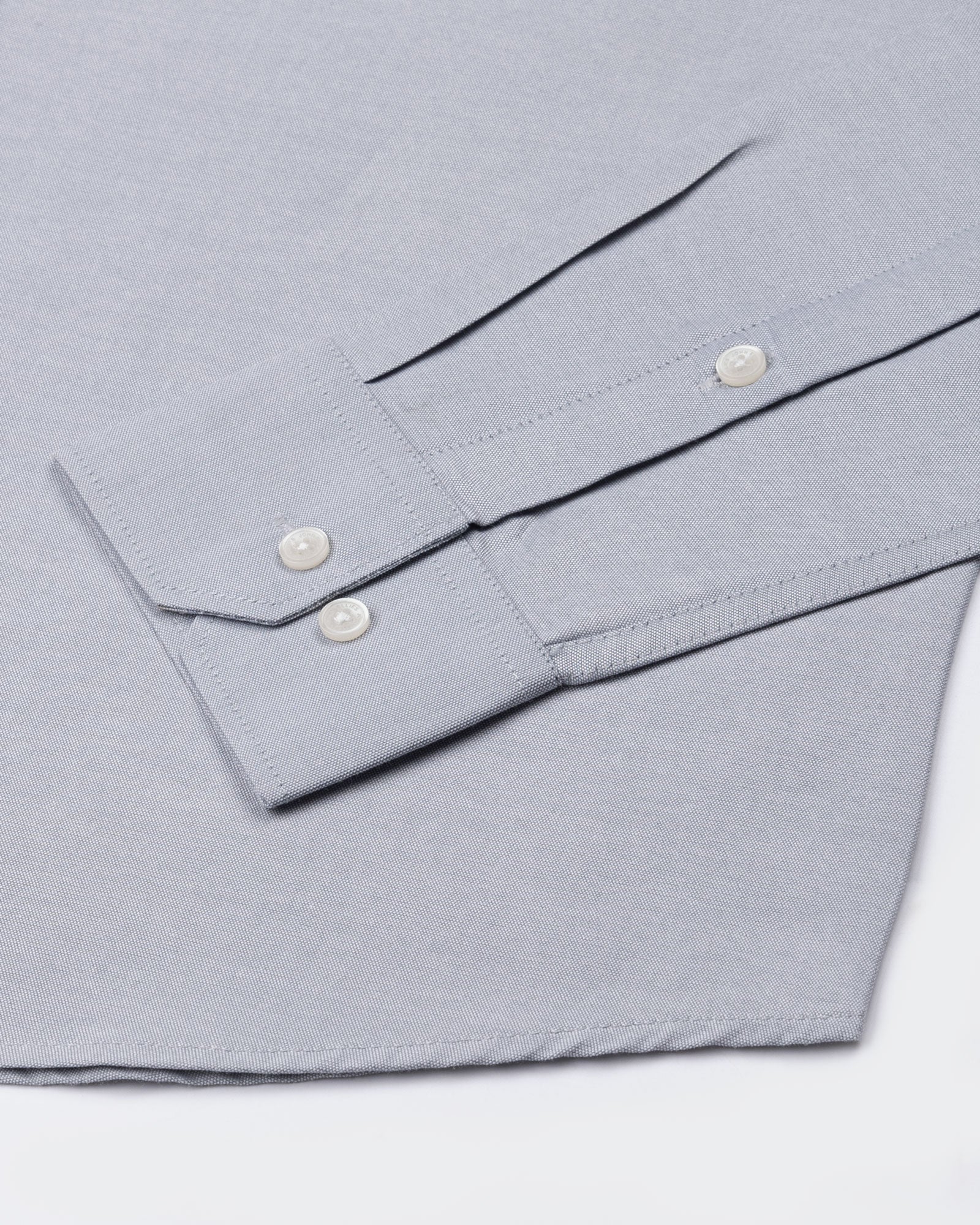 Vicenza Silver Plain Oxford Cotton Shirt - John Ellies