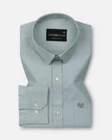 Vicenza Olive Plain Oxford Cotton Shirt