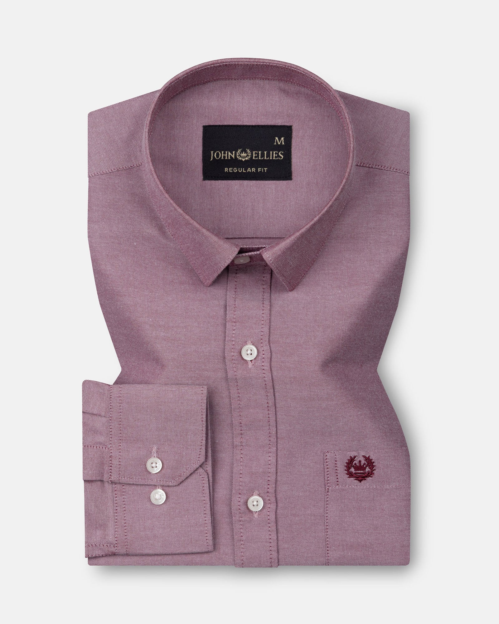 Vicenza Magenta Plain Oxford Cotton Shirt - John Ellies