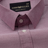 Vicenza Magenta Plain Oxford Cotton Shirt - John Ellies
