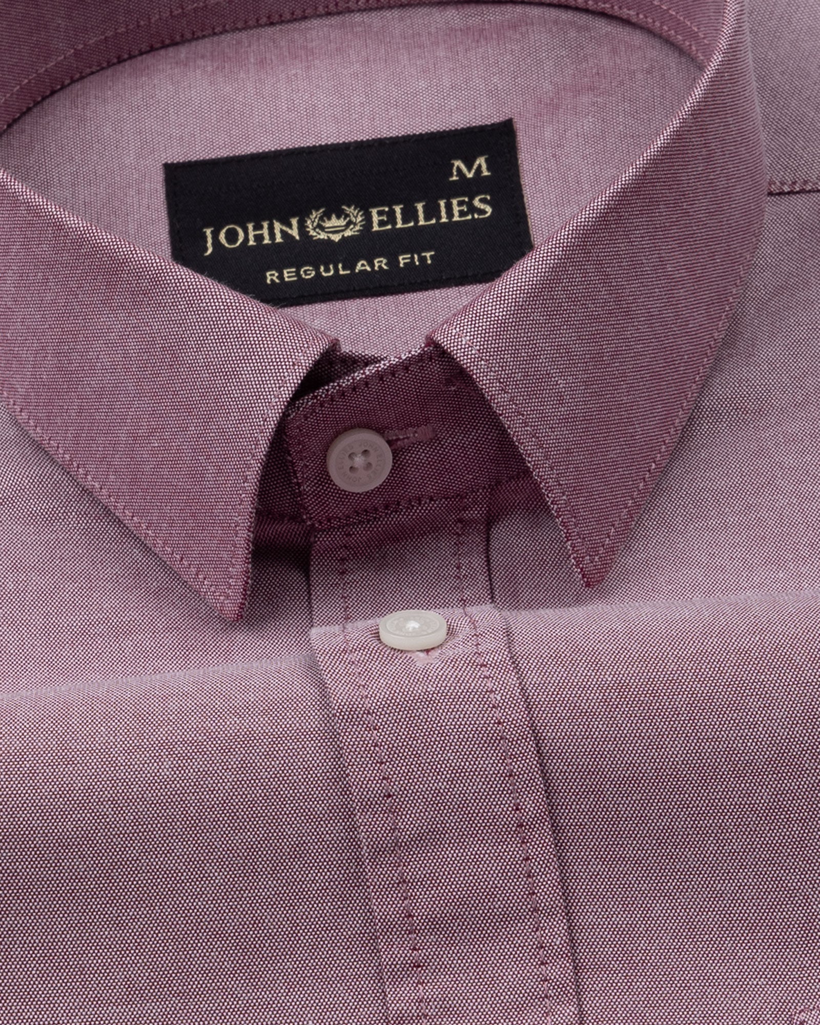 Vicenza Magenta Plain Oxford Cotton Shirt - John Ellies