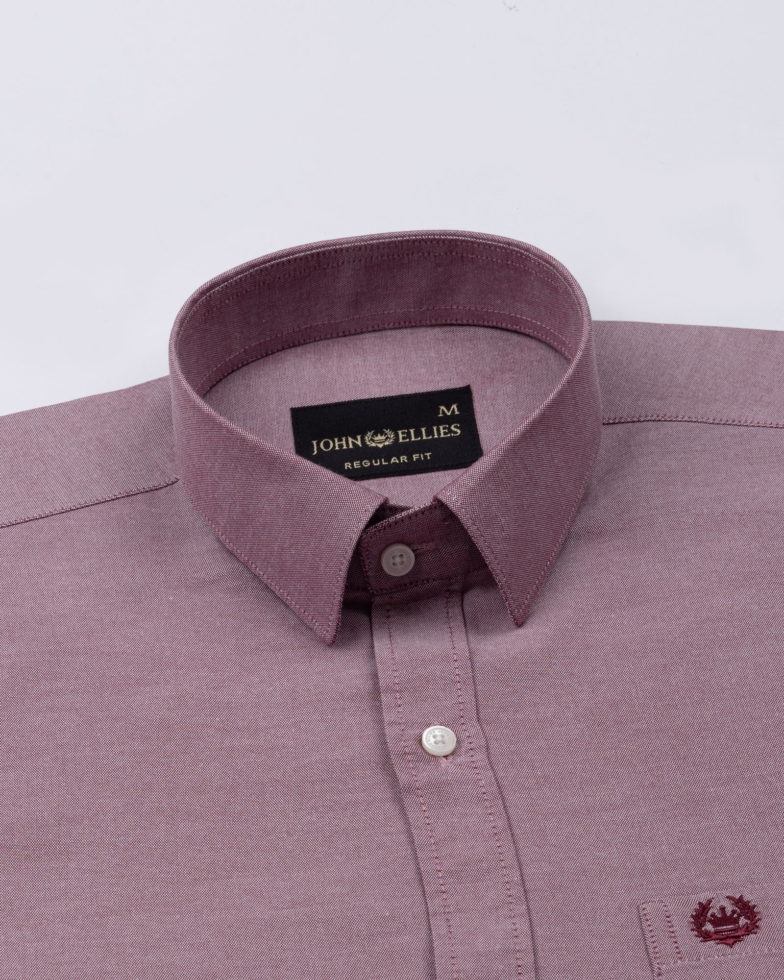 Vicenza Magenta Plain Oxford Cotton Shirt - John Ellies