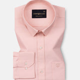 Vicenza Peach Plain Oxford Cotton Shirt