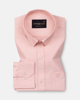 Vicenza Peach Plain Oxford Cotton Shirt