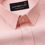 Vicenza Peach Plain Oxford Cotton Shirt