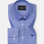 Vicenza Blue Plain Oxford Cotton Shirt - John Ellies