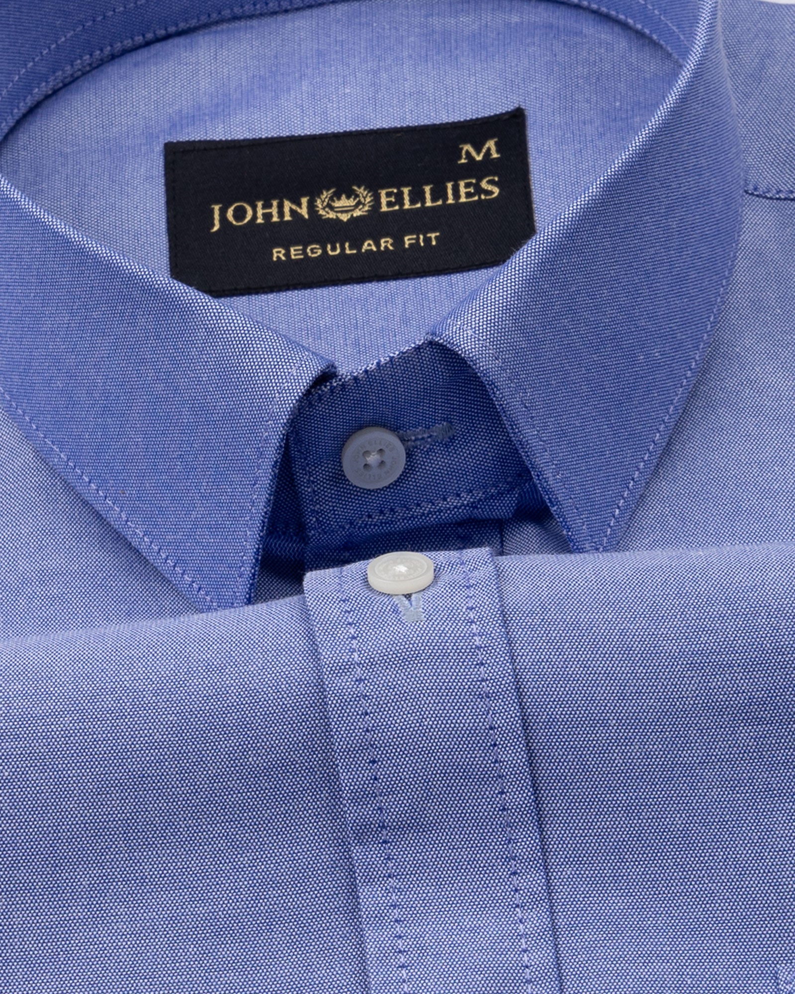 Vicenza Blue Plain Oxford Cotton Shirt - John Ellies