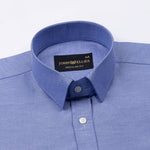 Vicenza Blue Plain Oxford Cotton Shirt - John Ellies