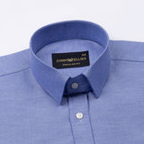 Vicenza Blue Plain Oxford Cotton Shirt - John Ellies