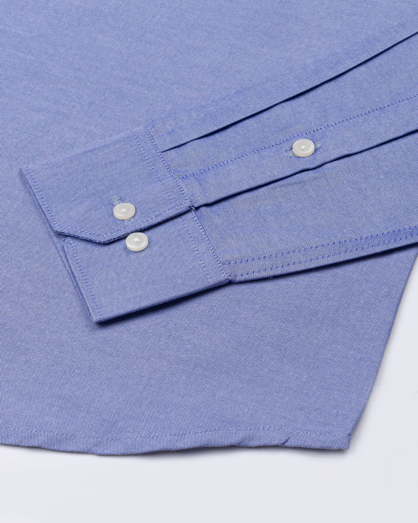 Vicenza Blue Plain Oxford Cotton Shirt - John Ellies