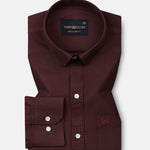 Vicenza Brown Plain Oxford Cotton Shirt - John Ellies