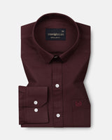 Vicenza Brown Plain Oxford Cotton Shirt