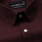 Vicenza Brown Plain Oxford Cotton Shirt - John Ellies