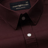 Vicenza Brown Plain Oxford Cotton Shirt - John Ellies